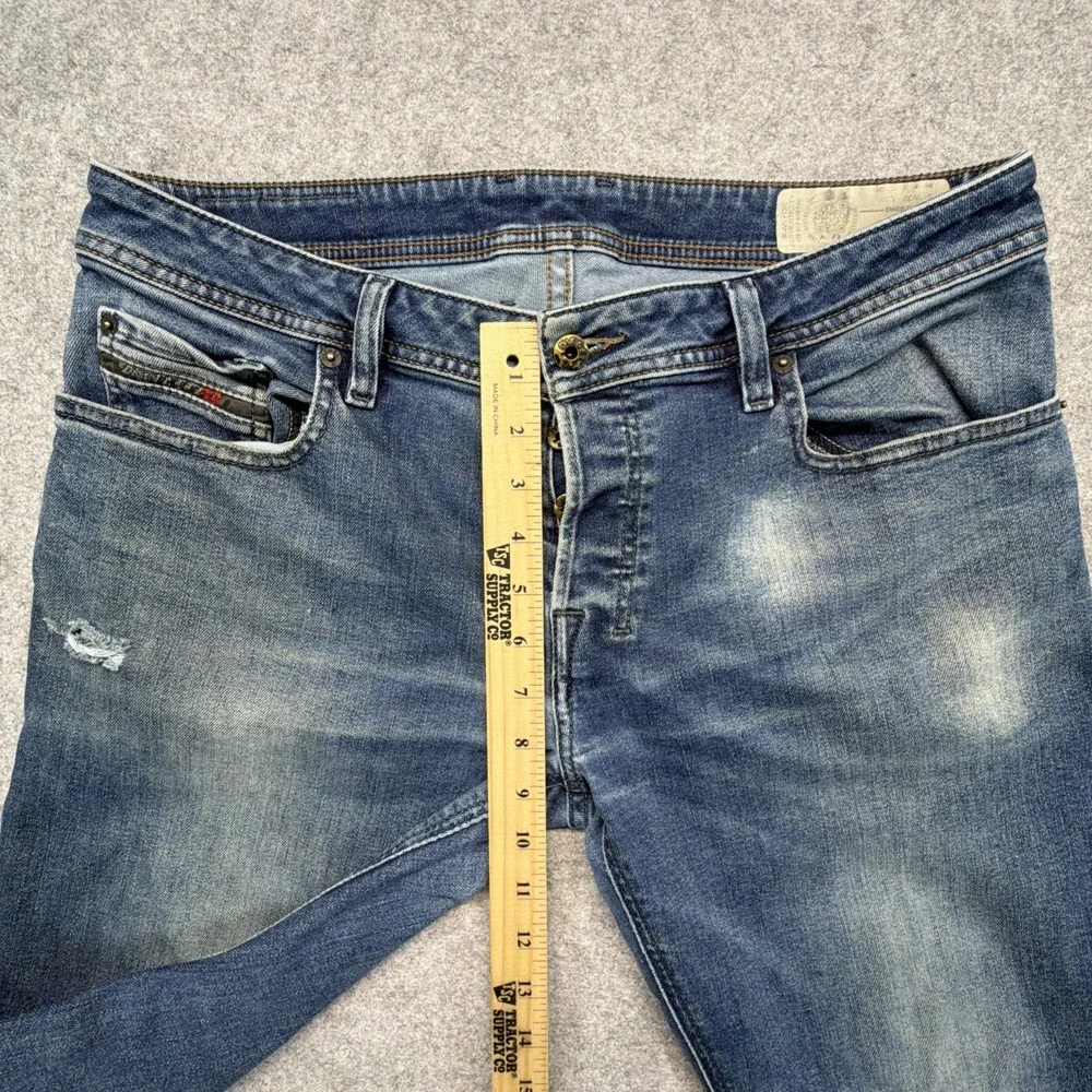 Diesel Mens Jeans 32x32 (Fits 34x31) Blue Zatiny Regular Bootcut Stone Wash
